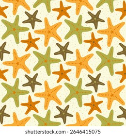 seamless seamless sea star, starfish pattern and background vector illustration