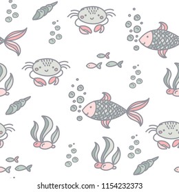 seamless sea tender pattern