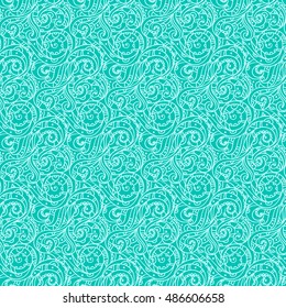 Seamless sea vector blue wave line pattern, sea background.