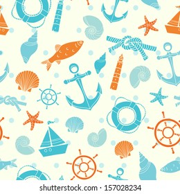 Seamless sea vector pattern