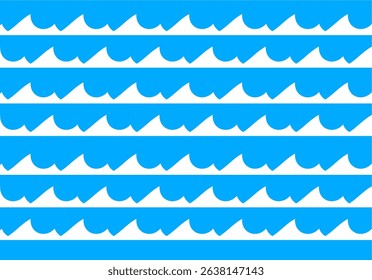 Seamless sea wave pattern design.
Water waves, beach wave icon,
Flat vector illustration.
