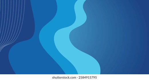 Seamless sea waves layered vector background. Blue ocean waves. EPS 10