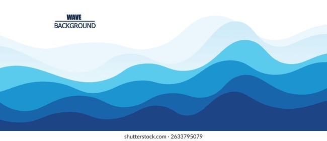 Seamless sea waves layered vector background. Blue ocean waves. Water wave pattern design.vector