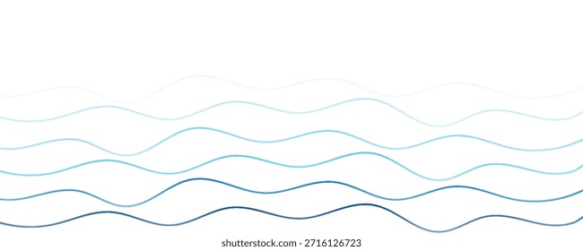 Seamless sea waves layered vector background. Blue ocean waves. Water wave pattern design eps10