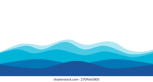 Patrón de olas de mar sin fisuras con líneas fluidas suaves, estilo simple y limpio, ideal para fondos, textiles, papel de regalo y diseños de temática marina.