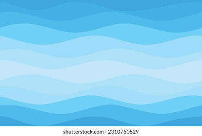 Seamless sea waves pattern. Water wave abstract design. Blue ocean wave layer