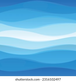 Seamless sea waves pattern. Water wave abstract design. Blue ocean wave layer
