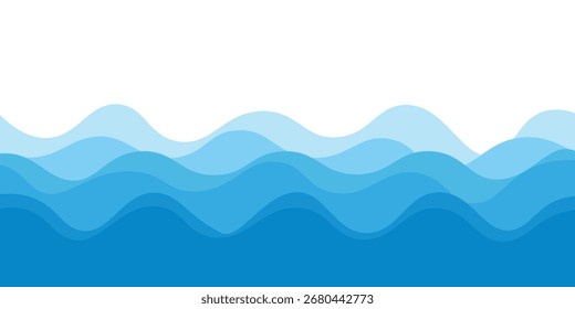 Patrón de las olas del mar sin fisuras. Diseño abstracto de la onda del agua. Diseño azul de la capa de la onda del océano. Vector eps.10