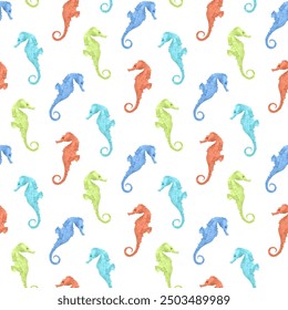 seamless seahorse pattern and background vector illustration