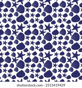 seamless seashell pattern illustration art