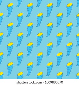 Seamless seashell pattern on the cyan background