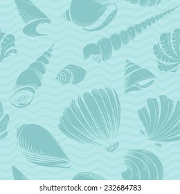 seamless seashell pattern vector illustration