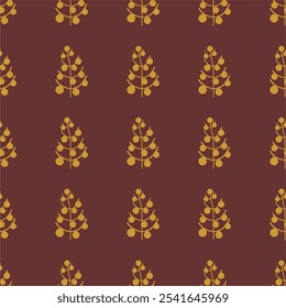 Seamless season winter Christmas and New Year pattern print wallpaper vector illustration with Christmas trees december holiday ornament simple and beautiful