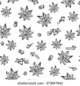 Seamless seasoning pattern with star anise and other condiment