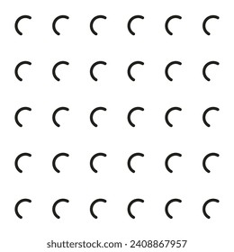 Seamless semicircle stroke pattern background. Flat simple minimal charm pattern graphic vector illustration. Hand-drawn curvy curly shape graphic element. 