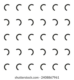 Seamless semicircle stroke pattern background. Flat simple minimal charm pattern graphic vector illustration. Hand-drawn curvy curly shape graphic element. 