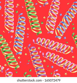 Seamless serpentine and confetti background - red.
