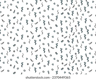 Seamless serpentine pattern on a transparent background, holiday pattern for packaging, children's print for paper, textiles, packaging. Vector line