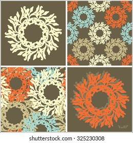 Seamless set and abstract elements vector texture in gentle colors
