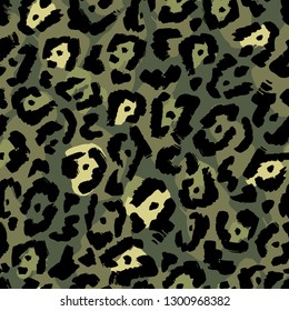 Seamless set of camouflage pattern vector. Camo fashion seamless print. Natural organic camouflage texture. Military seamless background 
