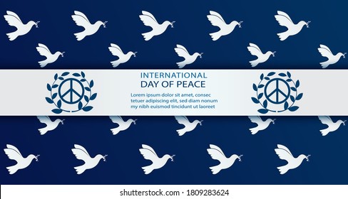 Seamless set of covers with theme of Day of Peace. cute colorful elements isolated. ideal for background, post card, print, web, texture, social media, landing page, placard, banner and poster.