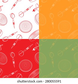 Seamless set of  dartboards and dart arrows.