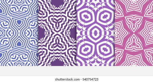 Seamless set floral pattern. vector illustration. purple color. For design, wallpaper, background fills, fill, card, banner, flyer. Ethnic ornament