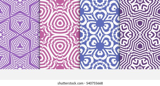 Seamless set floral pattern. vector illustration. purple color. For design, wallpaper, background fills, fill, card, banner, flyer. Ethnic ornament