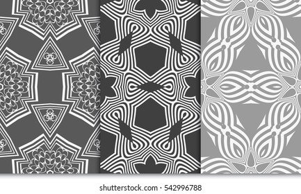 Seamless set floral pattern. vector illustration. For design, wallpaper, background fills, fill, card, banner, flyer. Ethnic ornament