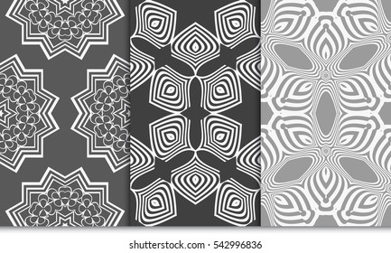 Seamless set floral pattern. vector illustration. For design, wallpaper, background fills, fill, card, banner, flyer. Ethnic ornament