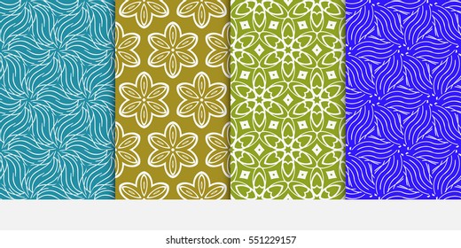 Seamless set floral pattern. vector illustration. For design, wallpaper, card, banner, flyer. Ethnic ornament