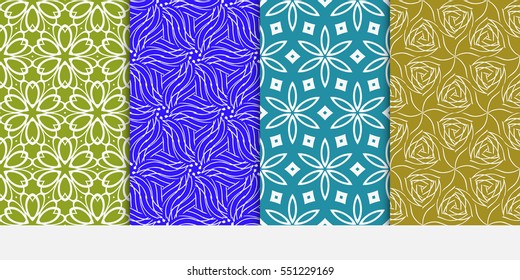 Seamless set floral pattern. vector illustration. For design, wallpaper, card, banner, flyer. Ethnic ornament