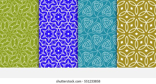 Seamless set floral pattern. vector illustration. For design, wallpaper, card, banner, flyer. Ethnic ornament