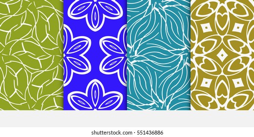 Seamless set floral pattern. vector illustration. For design, wallpaper, card, banner, flyer. Ethnic ornament