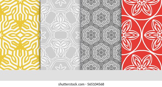 Seamless set floral pattern. vector illustration. For design, wallpaper, background fills, fill, card, banner, flyer. Ethnic ornament