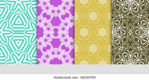 Seamless set floral pattern. vector illustration. For design, wallpaper, background fills, fill, card, banner, flyer. Ethnic ornament