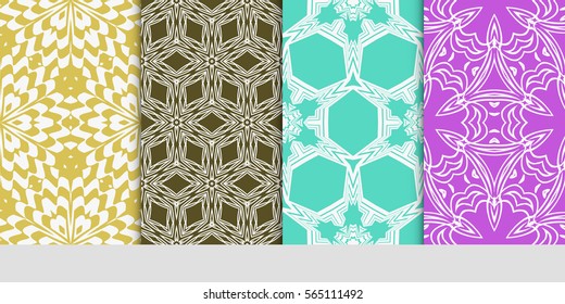 Seamless set floral pattern. vector illustration. For design, wallpaper, background fills, fill, card, banner, flyer. Ethnic ornament