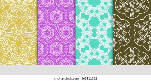 Seamless set floral pattern. vector illustration. For design, wallpaper, background fills, fill, card, banner, flyer. Ethnic ornament