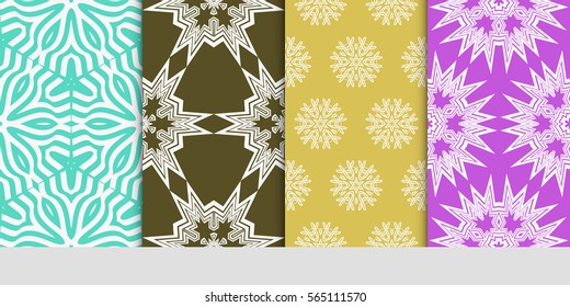 Seamless set floral pattern. vector illustration. For design, wallpaper, background fills, fill, card, banner, flyer. Ethnic ornament