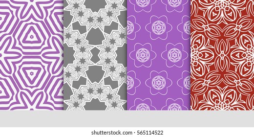 Seamless set floral pattern. vector illustration. For design, wallpaper, background fills, fill, card, banner, flyer. Ethnic ornament