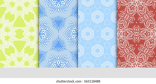 Seamless set floral pattern. vector illustration. For design, wallpaper, background fills, fill, card, banner, flyer. Ethnic ornament