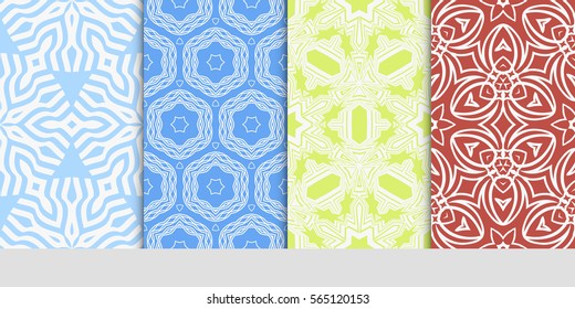 Seamless set floral pattern. vector illustration. For design, wallpaper, background fills, fill, card, banner, flyer. Ethnic ornament