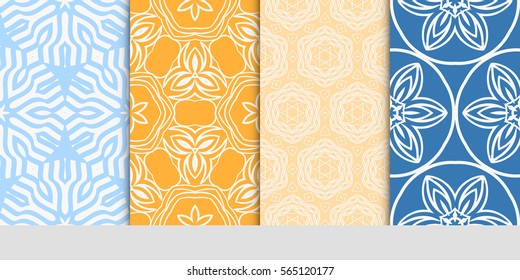 Seamless set floral pattern. vector illustration. For design, wallpaper, background fills, fill, card, banner, flyer. Ethnic ornament