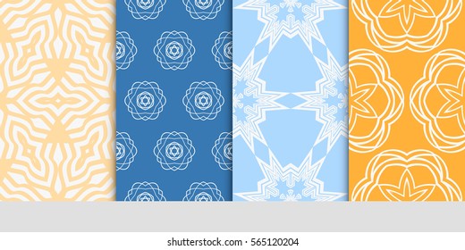 Seamless set floral pattern. vector illustration. For design, wallpaper, background fills, fill, card, banner, flyer. Ethnic ornament