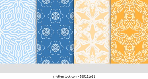 Seamless set floral pattern. vector illustration. For design, wallpaper, background fills, fill, card, banner, flyer. Ethnic ornament