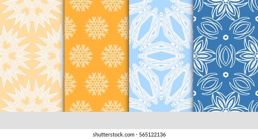 Seamless set floral pattern. vector illustration. For design, wallpaper, background fills, fill, card, banner, flyer. Ethnic ornament
