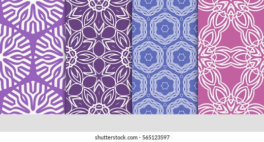 Seamless set floral pattern. vector illustration. For design, wallpaper, background fills, fill, card, banner, flyer. Ethnic ornament