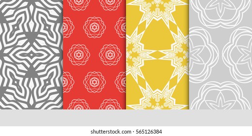 Seamless set floral pattern. vector illustration. For design, wallpaper, background fills, fill, card, banner, flyer. Ethnic ornament