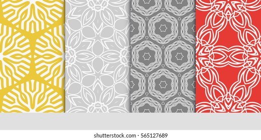 Seamless set floral pattern. vector illustration. For design, wallpaper, background fills, fill, card, banner, flyer. Ethnic ornament