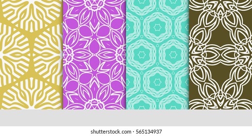 Seamless set floral pattern. vector illustration. For design, wallpaper, background fills, fill, card, banner, flyer. Ethnic ornament